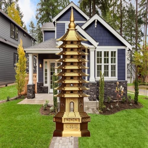 Golden Wen Chang Pagoda Tower Statue Career Fame 13 Layer