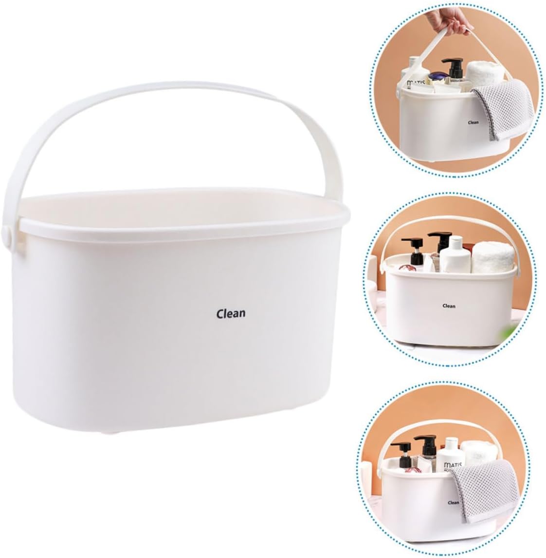 WOONEKY 1pc PP Material Bathroom Organizer Storage Basket