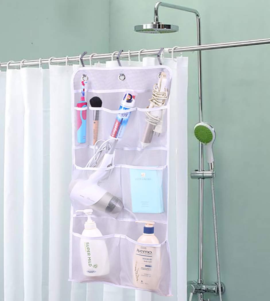 MISSLO Hanging Mesh Shampoo Shower Organizer with Door Hooks 1