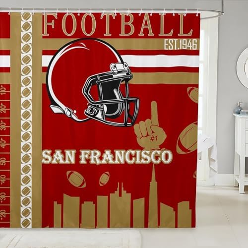 Feelyou Football Football Theme Shower Curtain Set 72x84
