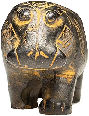 Discoveries Egyptian Imports Black Hippo Statue 2 Made in Egypt 1
