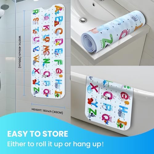 Linoows Baby Bath Mat with Cartoon Design and Suction Cups