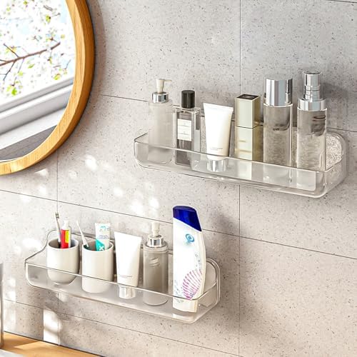2pc Acrylic Wall Mount Organizer with Self Adhesive Tape