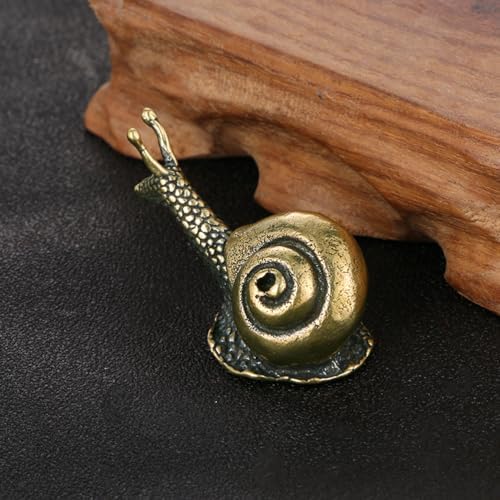 2pcs Mini Retro Snail Statue - Brass Copper Garden Decor 1