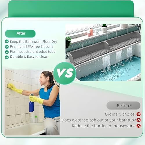 DAECHAO Bathtub Splash Guard with 4 Suction Cups