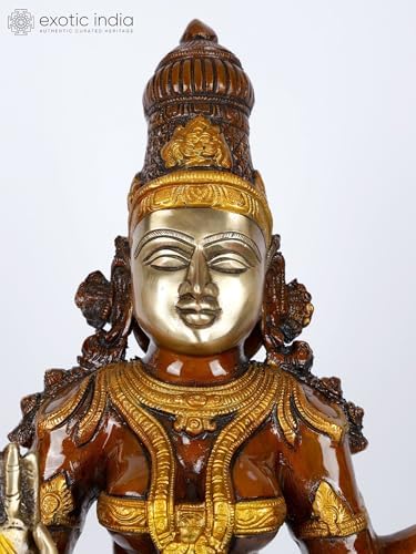 23 Inch Brass Lakshmi Statue for Temple Home Decor