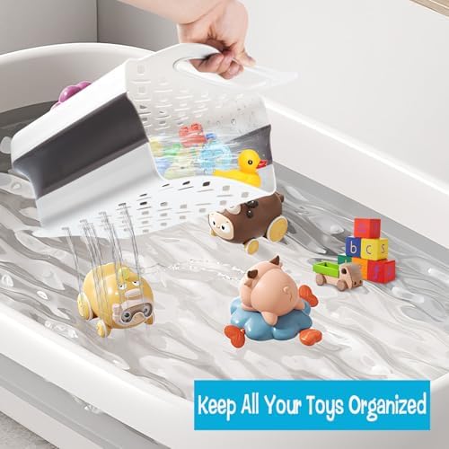 Wensdr Foldable Bath Toy Storage Organizer White