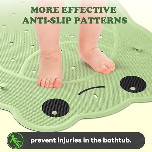 VIASHA Baby Bath Mat with Suction Cups and Frog Design