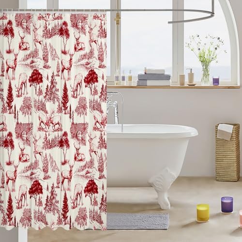 Feelyou Deer Shower Curtain Set 72x78