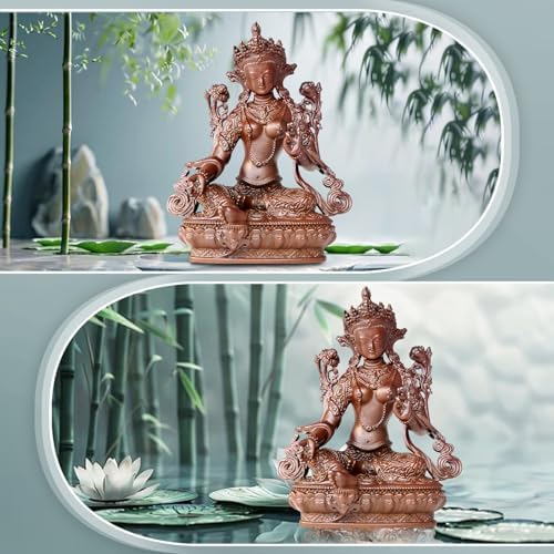 Small Buddha Statue Indoor Green Tara Decor