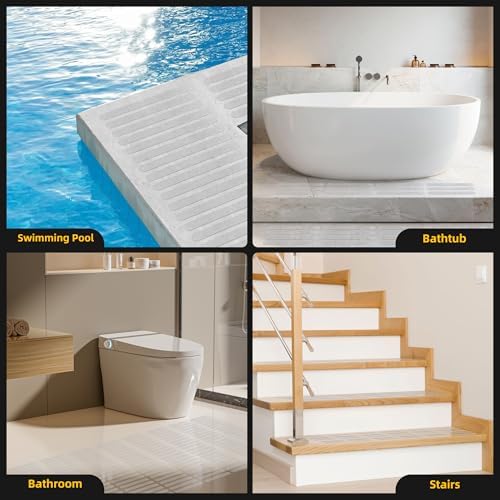 SANKEMU Transparent Non-Slip Bathtub Stickers 20PCS with Scraper