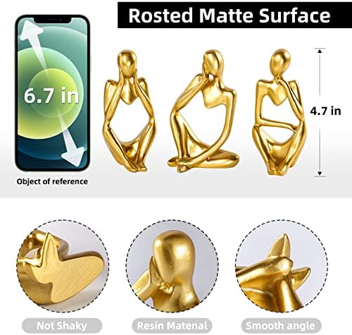 Abstract Thinker Statue Gold Resin Home Decor