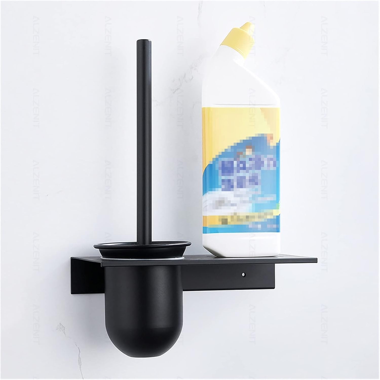 FFBINBIN Toilet Brush Holder Matte Black Aluminum 1