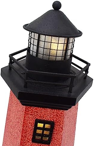 K KILIPES USB Powered Wooden Lighthouse Decor