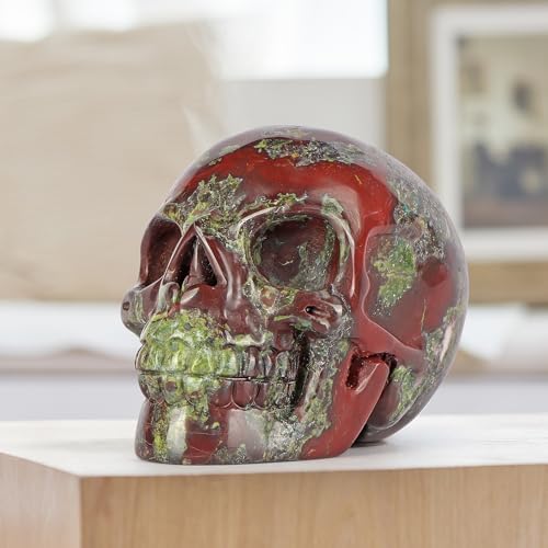 LEADGEM 30 Crystal Dragon Blood Stone Skull Statue 1