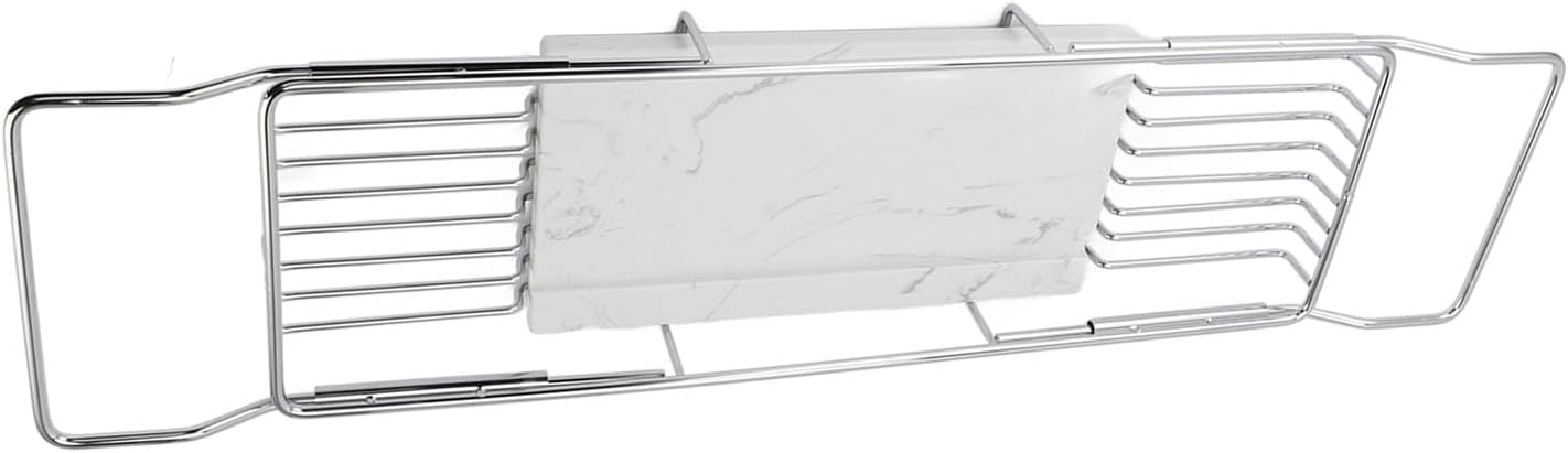 Fafeicy Metal Marble Bathtub Rack - Space Saving Multi Functional
