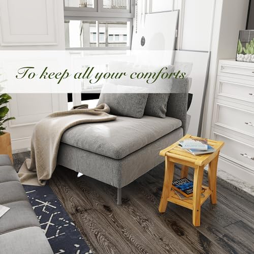 Unibambou Bamboo Shower Bench with Storage Shelf