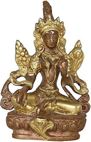 Tibetan Buddhist Green Tara Brass Statue - 45 Inch