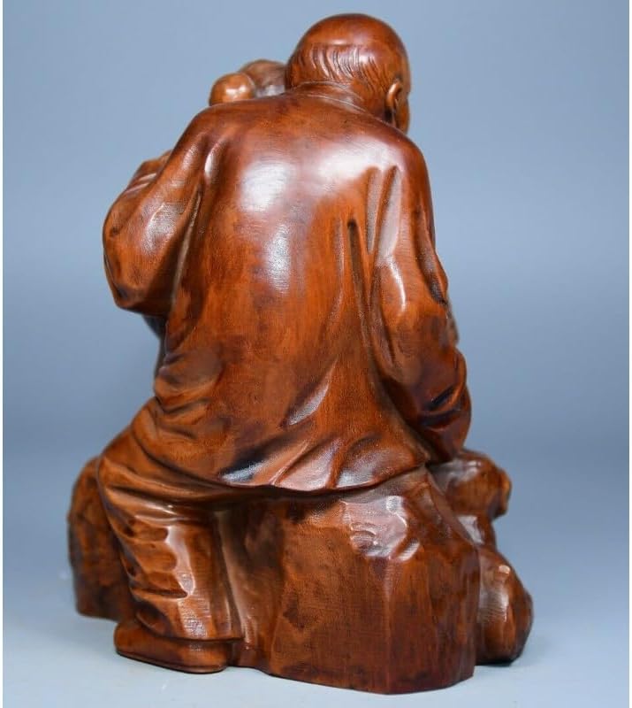 Boxwood Meditating Woman Statue Handcrafted Decor