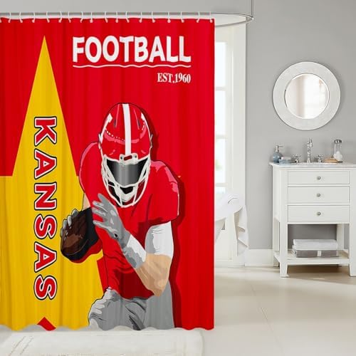 Feelyou Football Bath Curtain Set 72x84