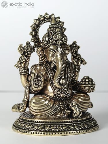 Superfine Brass Ganesha Statue Home Office Decor