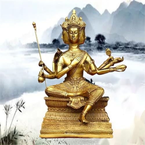 Ecqizer 4-Faced Buddha Statue for Home and Feng Shui