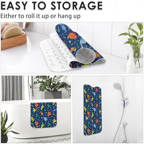 Britown Baby Bath Mat with Dino Design 40x16 Inch