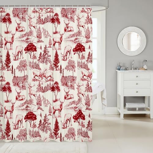 Feelyou Deer Shower Curtain Set 72x78