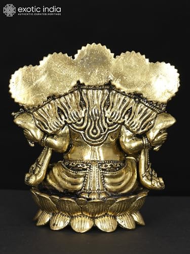Small Panchamukhi Ganesha Brass Statue Home Office Decor