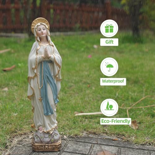 MeritMode 15 H Virgin Mary Praying Statue - Lourdes Catholic Collectible Figurine