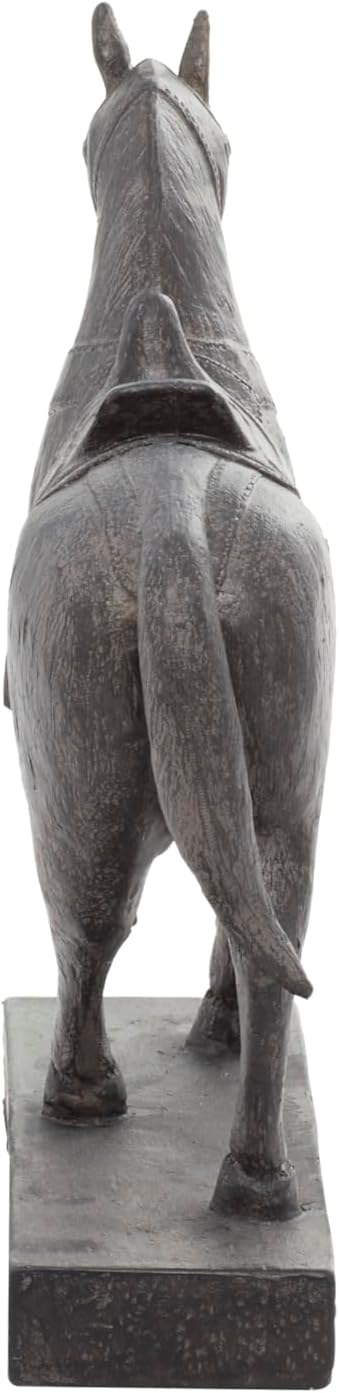 Deco 79 Polystone Horse Statue 9 x 3 x 9 Brown