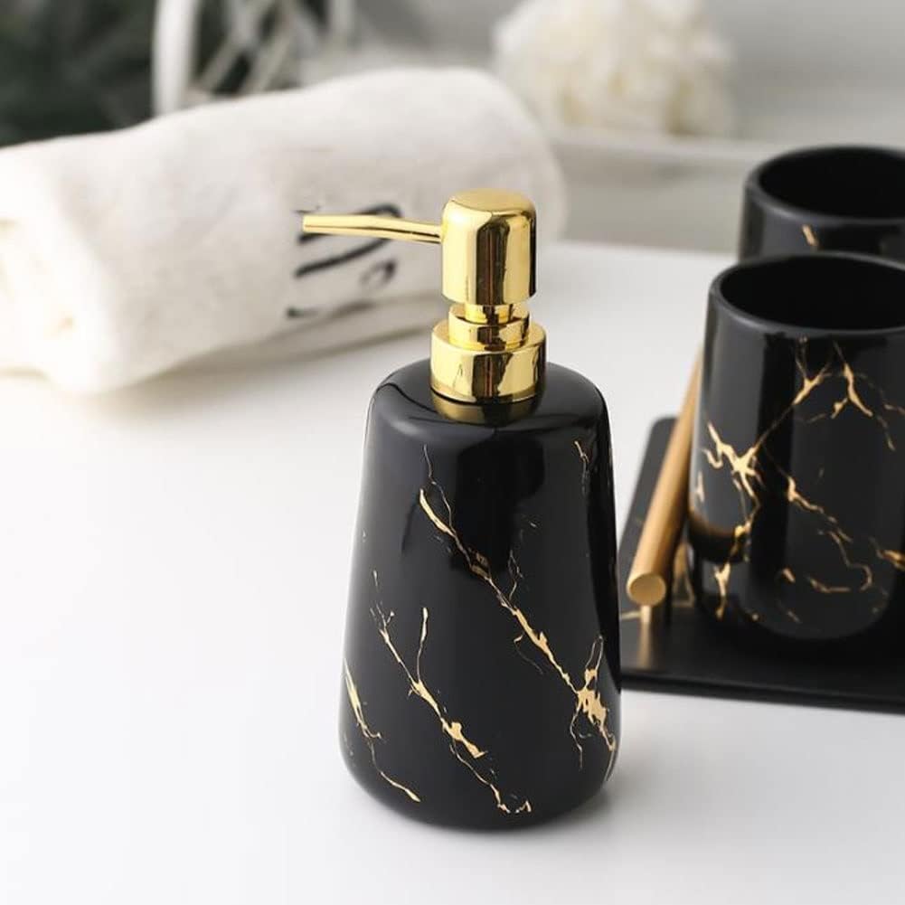 5-Piece Ceramic Bathroom Soap Dispenser Set