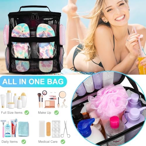 NOBLIGOAL Large Capacity Mesh Shower Caddy Portable Travel Bag