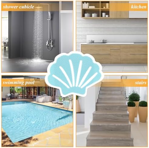 Coufce Bathtub Stickers Non-Slip Seashell Shape 30Pcs
