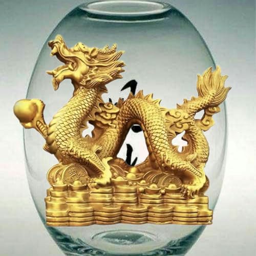 Ecqizer Wealth Dragon Figurine Feng Shui Decor 1