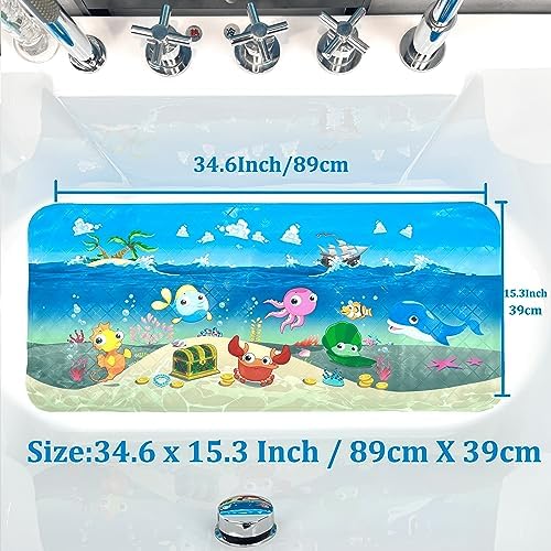 AZONEIN Cartoon Tub Mat - Non Slip Fun Safe for Kids
