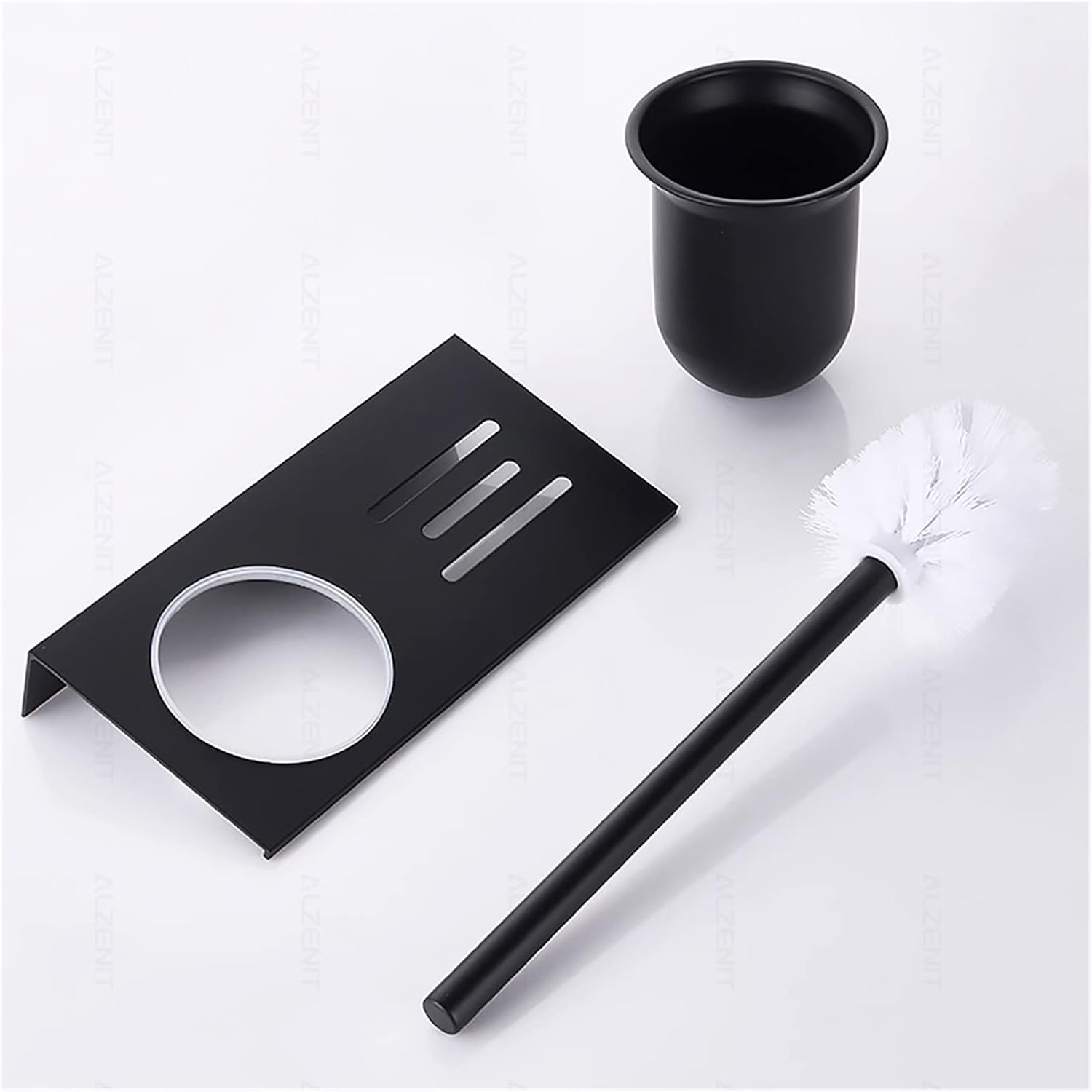 FFBINBIN Toilet Brush Holder Matte Black Aluminum 1