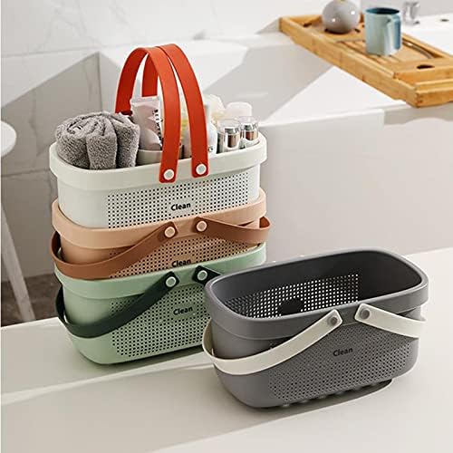 JiatuA Gray Plastic Storage Basket with Handle