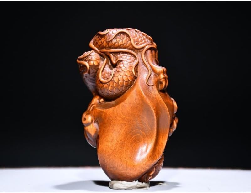 Handcrafted Boxwood Zodiac Dragon Statue