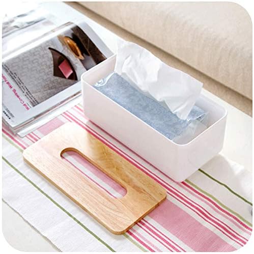 Wooden Tissue Box Holder with Cover for Bathroom Vanity