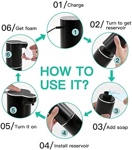 LAOPAO Touchless Foaming Soap Dispenser 300ml Black