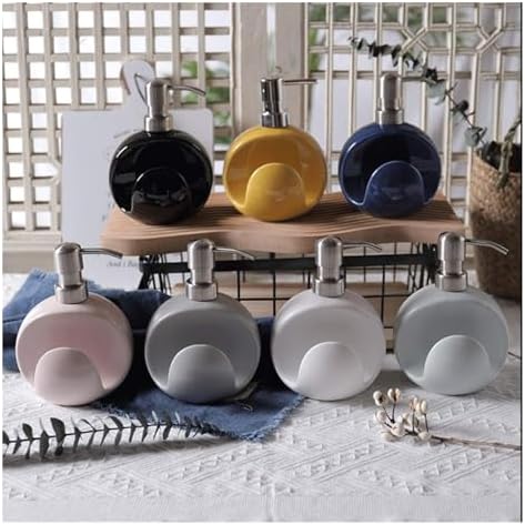 Cute Ceramic Soap Dispenser with Sponge Holder 400ml Black