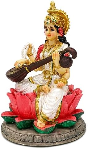 Hindu Goddess Saraswati Statue 86 Inch Handmade Decor