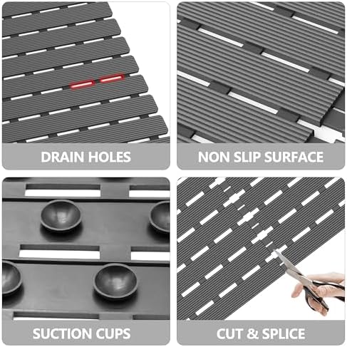 MBOSS Non Slip Bathtub Mat with Suction Cups and Drain Holes