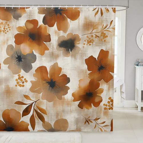 Feelyou 78 L x 72 W Floral Shower Curtain Set