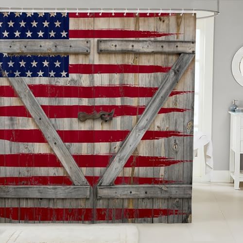 Feelyou Rustic Wood Barn Shower Curtain Set 78x72