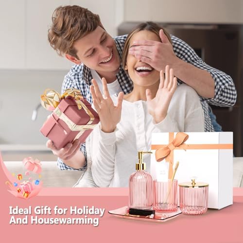 Jenseits Pink Bathroom Accessory Set 4 Pcs