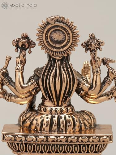Small Superfine Eight Armed Goddess Varahi Brass Statue