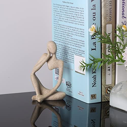 Thinker Statue Abstract Art Gold Resin Sculpture