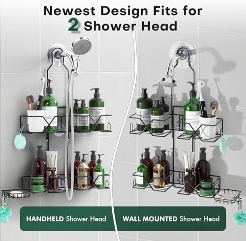 Sewulidon Upgraded Hanging Shower Caddy with Hooks and Storage